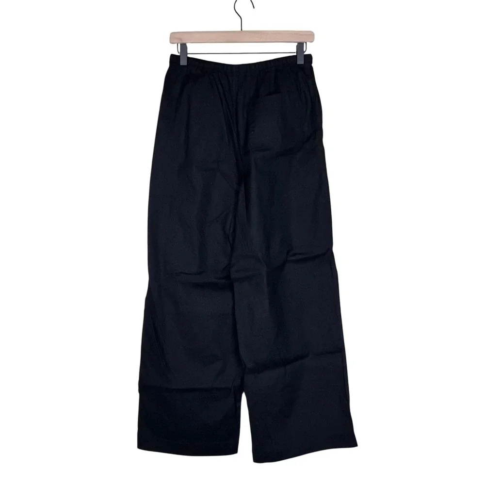 Athleta Black Wide Leg Drawstring Elastic Waist‎ Pants XS Womens Pockets Relaxed